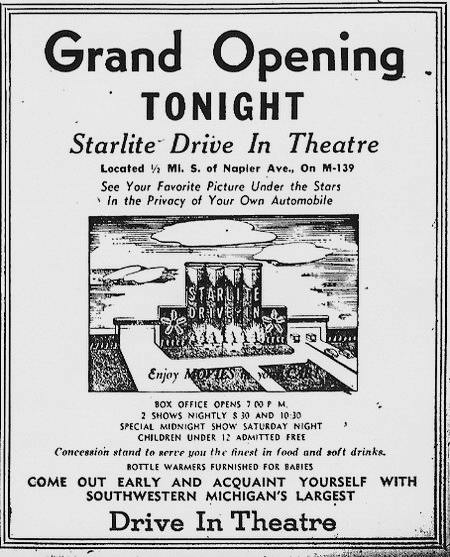Starlite Drive-In Theatre - Starlite Grand Opening Ad 7-16-48 (newer photo)